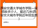 西安交通大学城市学院一届招收多少人，最近几年(西安交大城市学院近年招生数)