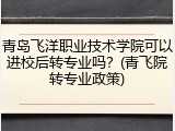 青岛飞洋职业技术学院可以进校后转专业吗？(青飞院转专业政策)