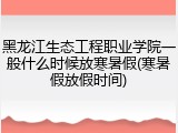黑龙江生态工程职业学院一般什么时候放寒暑假(寒暑假放假时间)