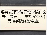 绍兴文理学院元培学院什么专业最好，一年招多少人(元培学院优势专业)