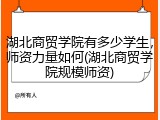 湖北商贸学院有多少学生，师资力量如何(湖北商贸学院规模师资)