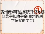 贵州传媒职业学院开设有哪些奖学和助学金(贵州传媒学院奖助学金)