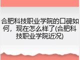 合肥科技职业学院的口碑如何，现在怎么样了(合肥科技职业学院近况)