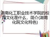 湖南化工职业技术学院的校园文化是什么，简介(湖南化院文化特色)