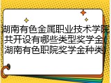 湖南有色金属职业技术学院共开设有哪些类型奖学金(湖南有色职院奖学金种类)