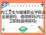 内江卫生与健康职业学院含金量量吗，值得报吗(内江卫职院值得报吗)