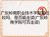广东岭南职业技术学院要住校吗，是否能走读(广东岭南学院可否走读)