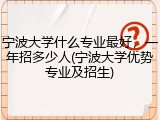 宁波大学什么专业最好，一年招多少人(宁波大学优势专业及招生)