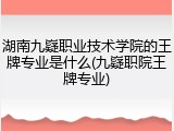 湖南九嶷职业技术学院的王牌专业是什么(九嶷职院王牌专业)