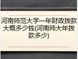 河南师范大学一年财政拨款大概多少钱(河南师大年拨款多少)