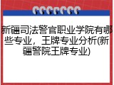 新疆司法警官职业学院有哪些专业，王牌专业分析(新疆警院王牌专业)