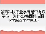 赣西科技职业学院是否有双学位，为什么(赣西科技职业学院双学位原因)