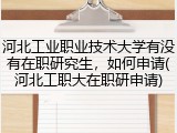 河北工业职业技术大学有没有在职研究生，如何申请(河北工职大在职研申请)