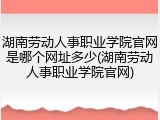 湖南劳动人事职业学院官网是哪个网址多少(湖南劳动人事职业学院官网)