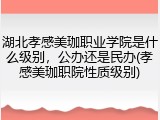 湖北孝感美珈职业学院是什么级别，公办还是民办(孝感美珈职院性质级别)