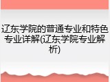辽东学院的普通专业和特色专业详解(辽东学院专业解析)