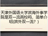 天津外国语大学滨海外事学院是双一流高校吗，简单介绍(滨外双一流？)