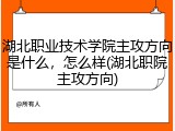 湖北职业技术学院主攻方向是什么，怎么样(湖北职院主攻方向)