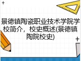 景德镇陶瓷职业技术学院学校简介，校史概述(景德镇陶院校史)
