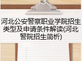 河北公安警察职业学院招生类型及申请条件解读(河北警院招生简析)