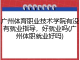 广州体育职业技术学院有没有就业指导，好就业吗(广州体职就业好吗)