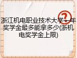 浙江机电职业技术大学一年奖学金最多能拿多少(浙机电奖学金上限)
