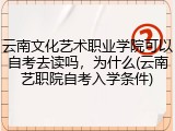 云南文化艺术职业学院可以自考去读吗，为什么(云南艺职院自考入学条件)