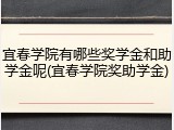 宜春学院有哪些奖学金和助学金呢(宜春学院奖助学金)