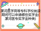 漯河医学高等专科学校就读期间可以申请哪些奖学金(漯河医专奖学金种类)
