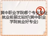 冀中职业学院哪个专业毕业就业前景比较好(冀中职业学院就业好专业)