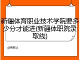 新疆体育职业技术学院要多少分才能进(新疆体职院录取线)