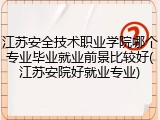 江苏安全技术职业学院哪个专业毕业就业前景比较好(江苏安院好就业专业)