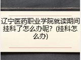 辽宁医药职业学院就读期间挂科了怎么办呢？(挂科怎么办)