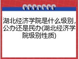 湖北经济学院是什么级别，公办还是民办(湖北经济学院级别性质)
