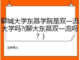 聊城大学东昌学院是双一流大学吗?(聊大东昌双一流吗？)