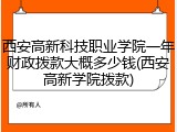 西安高新科技职业学院一年财政拨款大概多少钱(西安高新学院拨款)