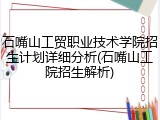 石嘴山工贸职业技术学院招生计划详细分析(石嘴山工院招生解析)