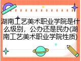 湖南工艺美术职业学院是什么级别，公办还是民办(湖南工艺美术职业学院性质)