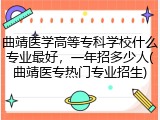 曲靖医学高等专科学校什么专业最好，一年招多少人(曲靖医专热门专业招生)