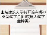 山东建筑大学共开设有哪些类型奖学金(山东建大奖学金种类)