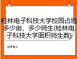 桂林电子科技大学校园占地多少亩，多少师生(桂林电子科技大学面积师生数)