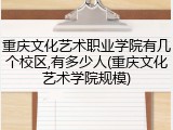 重庆文化艺术职业学院有几个校区,有多少人(重庆文化艺术学院规模)