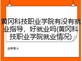 黄冈科技职业学院有没有就业指导，好就业吗(黄冈科技职业学院就业情况)