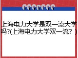 上海电力大学是双一流大学吗?(上海电力大学双一流？)