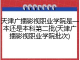 天津广播影视职业学院是一本还是本科第二批(天津广播影视职业学院批次)