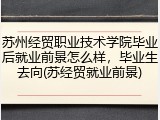 苏州经贸职业技术学院毕业后就业前景怎么样，毕业生去向(苏经贸就业前景)