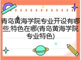 青岛黄海学院专业开设有哪些,特色在哪(青岛黄海学院专业特色)