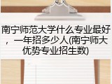 南宁师范大学什么专业最好，一年招多少人(南宁师大优势专业招生数)
