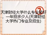 天津财经大学什么专业最好，一年招多少人(天津财经大学热门专业及招生)