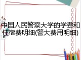 中国人民警察大学的学费和住宿费明细(警大费用明细)